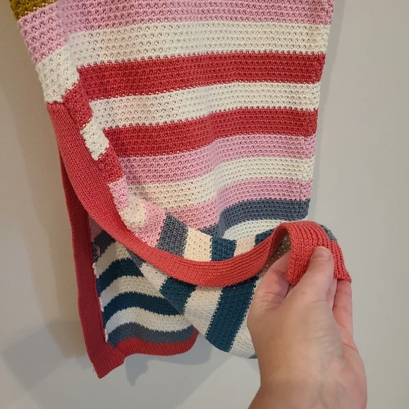 LE LIS Multi Colored Striped Crochet Tube Dress - Picture 2 of 9